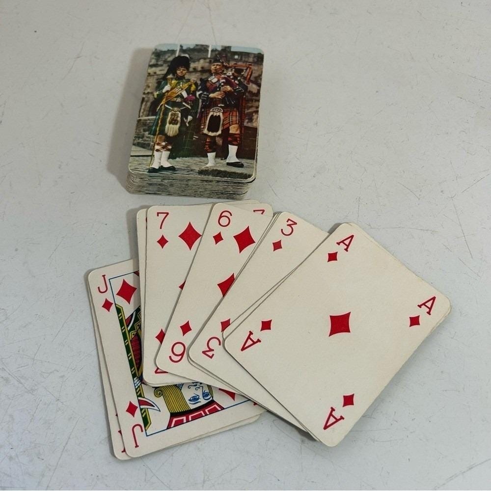 Vintage Scotland bagpipers castle souvenir deck playing‎ cards